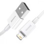 Adat-/töltőkábel, USB - iPhone Lightning, Baseus, 2.4A, (Fast Charge), 1m, fehér - BRA010678