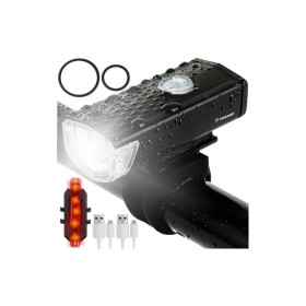 Kerékpár/robogó LED lámpa készlet, lámpa és féklámpa, USB újratölthető, 3 világítási mód