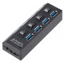 HUB USB 3.0 – 4 port, kapcsoló minden porthoz