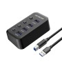 USB HUB - 4 port, USB 3.0, kapcsoló minden porton