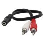 3.5 mm-es sztereó jack - 2x RCA anya adapterkábel, 0,2m - AK267