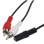 3.5 mm-es sztereó jack - 2x RCA anya adapterkábel, 0,2m - AK267