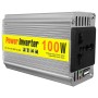 Feszültség inverter, 12V - 220V - 100W + 5V, USB