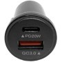 Autós töltő, 12/24V, USB + Type-C, 5V/3A, fekete, WGS-P12 PRO