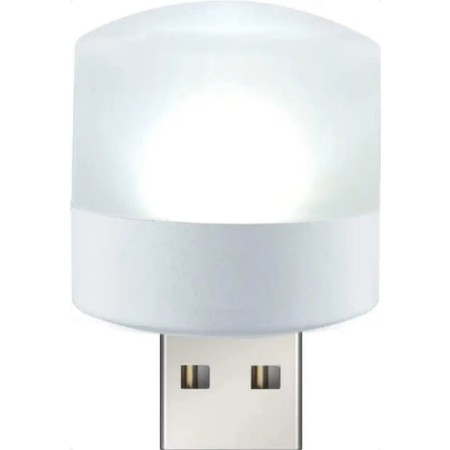 Mini LED lámpa USB-vel, kerek, fehér/hideg fénnyel