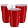 Beer Pong Flippy ivójáték, 50 pohár, 3 labda, műanyag, hordozható, piros, 21232