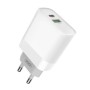 XO Hálózati Gyorstöltő Adapter L64 PD QC 3.0 18W 1x USB 1x USB Type-C Fehér