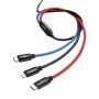 Adat-/töltőkábel, Baseus 3 az 1-ben, USB A - Type-C, Lightning, Micro USB, 3A, 1,2 m, fekete, CAMLT-BSY01