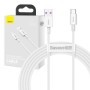 Adat-/töltőkábel, USB - Type-C, Baseus Superior Series, 66W, (Gyorstöltés), 2m, fehér, CATYS-A02