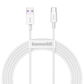 Adat-/töltőkábel, USB - Type-C, Baseus Superior Series, 66W, (Gyorstöltés), 2m, fehér, CATYS-A02