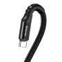 Spirálrugós töltő/adatkábel, USB - Type-C, Baseus Spring, 2A, 1m, fekete, CATSR-01