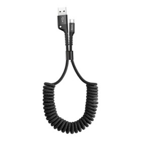 Spirálrugós töltő/adatkábel, USB - Type-C, Baseus Spring, 2A, 1m, fekete, CATSR-01