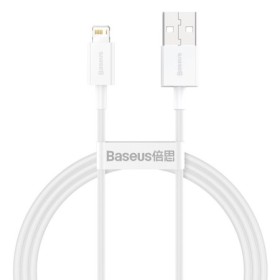 Adat-/töltőkábel, USB - iPhone Lightning, Baseus Superior Series, 66W, (Gyorstöltés), 1m, fehér, CALYS-A02