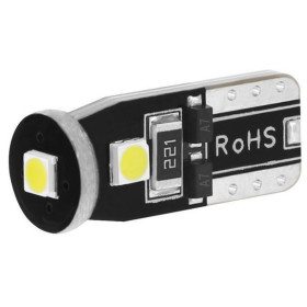 Autó izzó 3 LED-del, 3030 SMD, T10, CANBUS, 12-21V/250mA, 5W - fehér/hideg fény