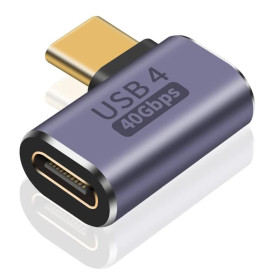 USB 4.0 Type C - C típusú adapter 90 fokban, oldalra hajlítva