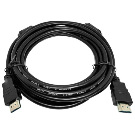 HDMI - HDMI kábel , 1.4, aranyozott, apa-apa, interferencia gátló tekercs - 5 m