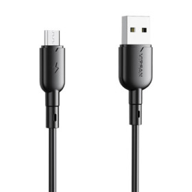 Adat-/töltőkábel, USB - micro USB, AVFAN Colorful X11, 3A, 1m - X11MK-black