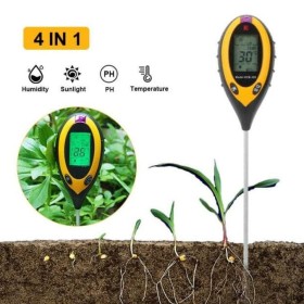 4 az 1-ben digitális növényi talajvizsgáló, PH, páratartalom, fényintenzitás, talajhőmérséklet
