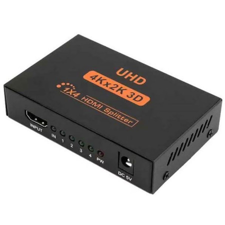 HDMI 1.4a elosztó 4 port 4K 30Hz, 1x bemenet 2x kimenet