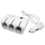 Adapter, osztó 3x autós szivargyújtó, LED világítás, 12/24V, 60W, 2x USB, anya, 5V/1A, fehér