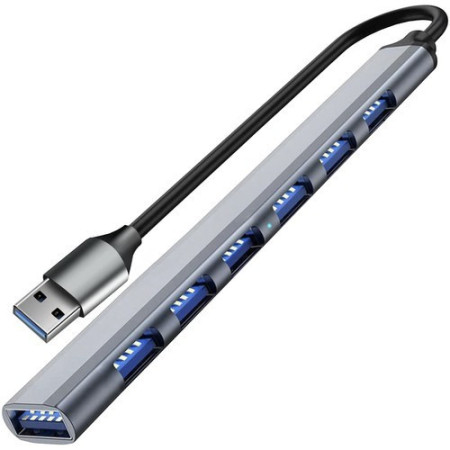 USB HUB, 7 port, 1x USB 3.2, 6x USB 2.0 - Izoxis 24374