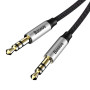 Audiokábel, jack, dugasz, 3,5 mm, 3 érintkező - jack, dugó, 3,5 mm, 3 érintkező, 1,5 m - Baseus Yiven