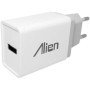 Hálózati adapter, telefontöltő, 220V–5V/2A, 1x USB, fehér