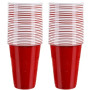 Beer Pong Flippy ivójáték, 50 pohár, 3 labda, műanyag, hordozható, piros, 21232