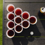 Beer Pong Flippy ivójáték, 50 pohár, 3 labda, műanyag, hordozható, piros, 21232