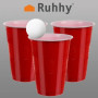 Beer Pong Flippy ivójáték, 50 pohár, 3 labda, műanyag, hordozható, piros, 21232