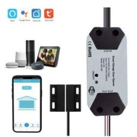 WiFi-s okos relés vezérlőkészlet garázskapuhoz, Tuya alkalmazással, időzítővel, távoli és hangvezérléssel