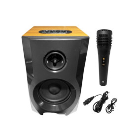 Hordozható Bluetooth hangszóró, 30W, akkumulátoros, microSD/USB, mikrofon karaoke-hoz