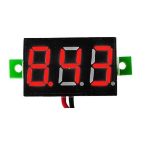 Digitális voltmérő, 4,2 - 24 V, egyenáram, piros