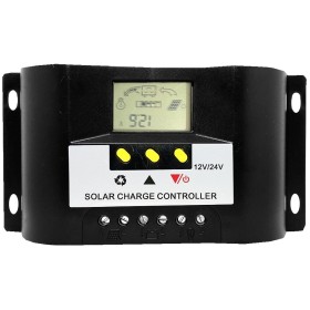 Áram töltés vezérlő, napelemekhez, LCD kijelző - 12/24V/20A