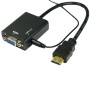 Átalakító/adapter, mini HDMI, dugasz - VGA, dugasz + audio, jack 3,5 mm - 23 cm