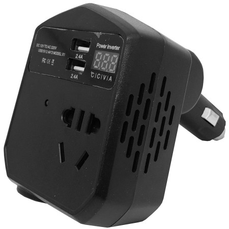 Feszültséginverter, 12V - 60W + 5V, USB