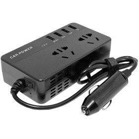 Feszültséginverter, LED kijelző, 12/24V - 220V - 200W + 5V3.1A, 4xUSB (1x Quick Charge)