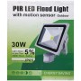 LED reflektor PIR érzékelővel - 30W - fehér/hideg fény