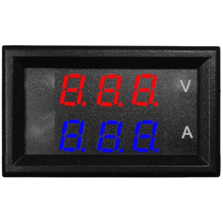 Digitális voltmérő/ampermérő LED-ekkel, 6 számjegyű, DC, 0-100V/0-10A