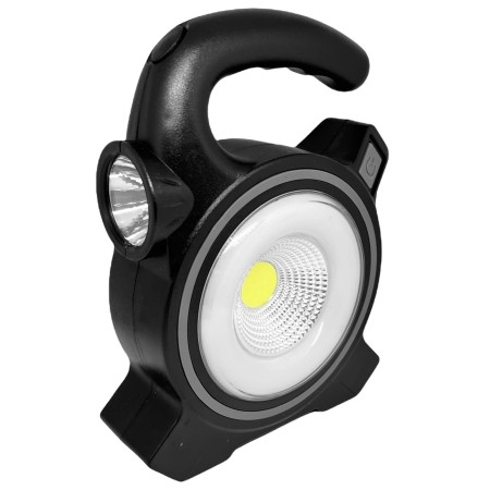 Campig zseblámpa, napelemes LED COB, 10W, hordozható, USB 5V/500mA, akkumulátor - JY-819A