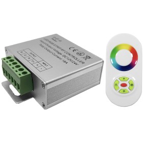 RGB vezérlő, RF távirányító, RGB LED szalagokhoz, 12-24V/8A