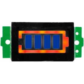 Voltmérő, LED kijelző, Li-Ion akkumulátor töltöttségi szintjelző, 3,3 - 31,2 V, kék