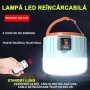 LED lámpa, 240 W, Napelemes töltéssel, Távirányítóval, Vízálló, Belső akkumulátorokkal, Telefon töltéssel