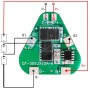 Töltésvédelmi modul 3x 18650 akkumulátor, BMS Li-ion, 12,6V/12A