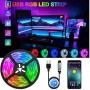 LED szalag, RGB smart, 3m, TV-hez/monitorhoz, telefonos alkalmazáshoz, USB táp