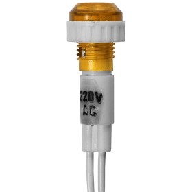 LED jelző izzó, vezetékes, 220V, narancssárga, XD10-6