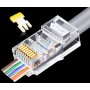 UTP csatlakozó, RJ45 CAT5e, 8P8C, Pass Through, szett 100db