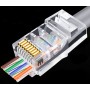 UTP csatlakozó, RJ45 CAT5e, 8P8C, Pass Through, szett 100db