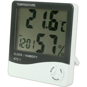 Hőmérő, óra és páratartalommérő, LCD kijelzővel - HTC-1