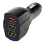 Szivargyújtó töltő, 12/24V - 5V/3.1A, QC töltő (Quick Charge), 3x USB